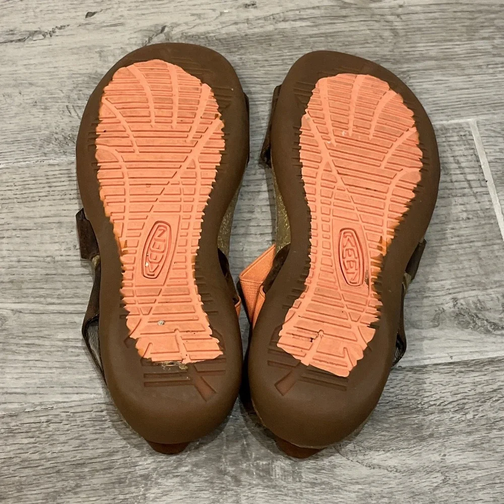 KEEN Women's‎ DAUNTLESS Sport Sandal Shoes Straps Brown Orange Open Toe Size 7.5